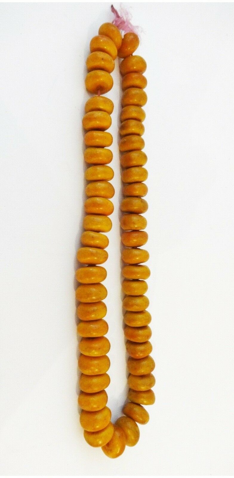 Superb Vintage African Simulated Amber Necklace w/50 trade beads