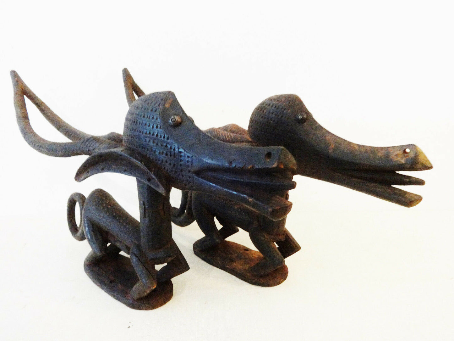 #2128 Superb female and male Bamana Chi Wara Horizontal Antelope Mali Africa