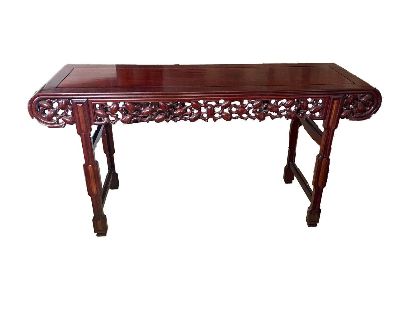 #932 Lg Chinese Vintage Huanghuali & Zitan Wood Altar Console Table 76.25" W by 40.5"