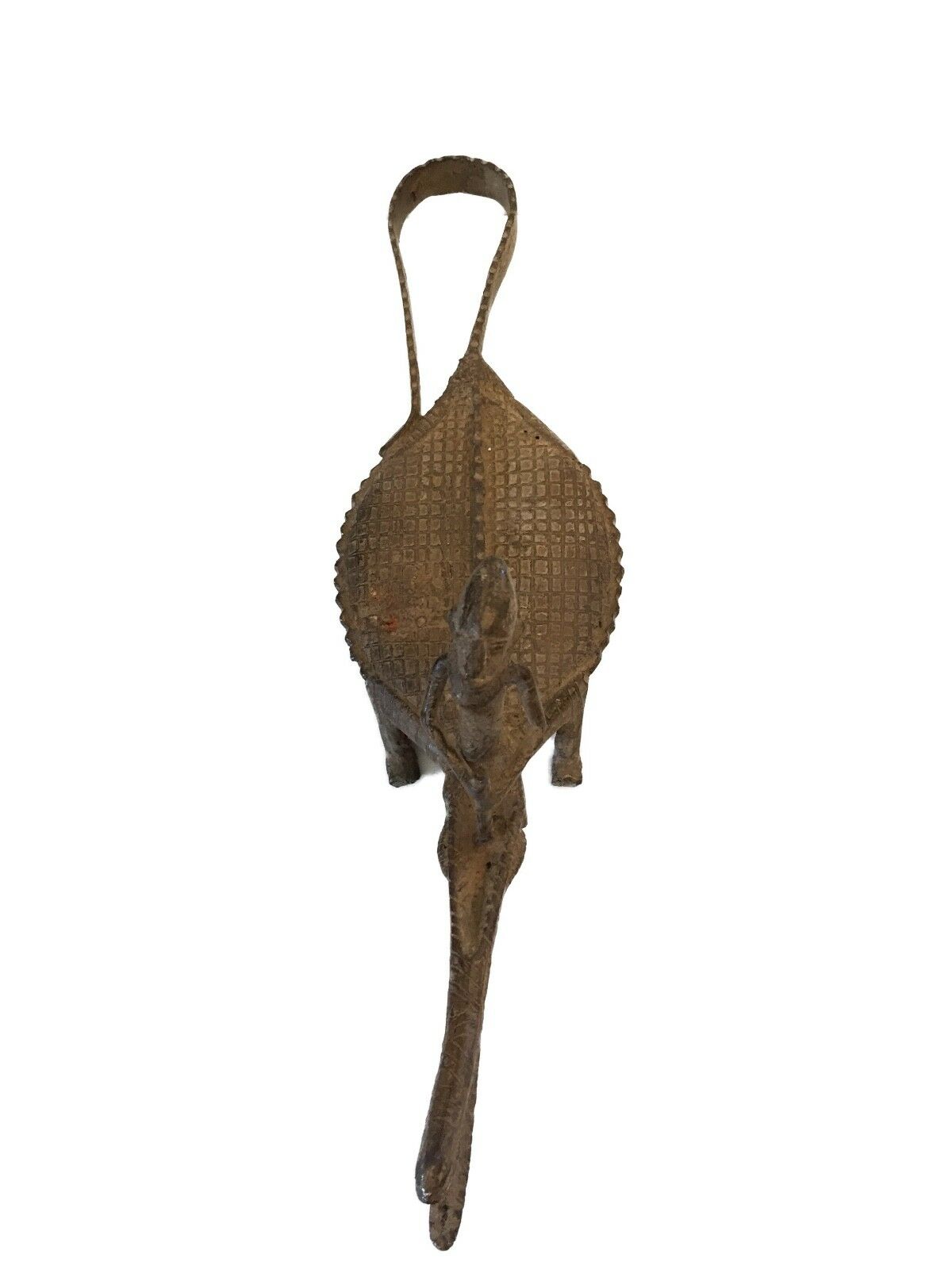 #738  Dogan Bronze   Figure Riding a crocodile  , Mali.18.5 " W