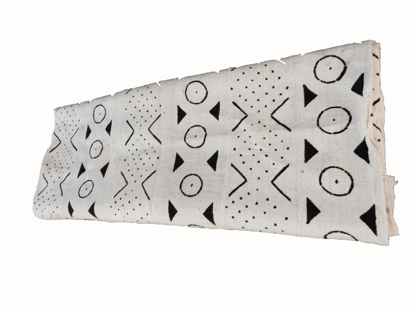 African Large Black & White Mud Cloth Textile Mali 82" by 60" # 24