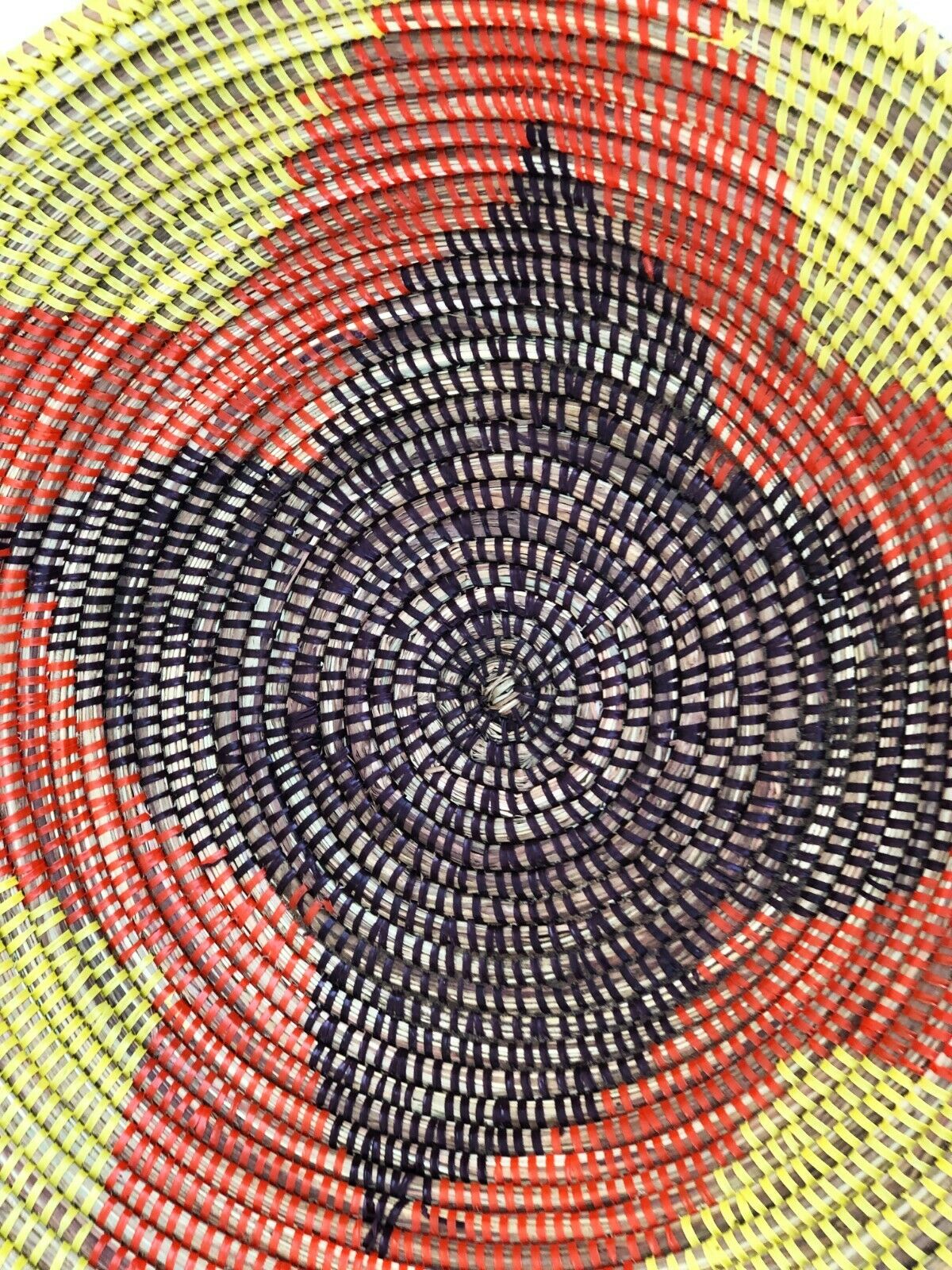 #510 Handmade Woven Wolof Basket From Senegal 16.5" in Diameter