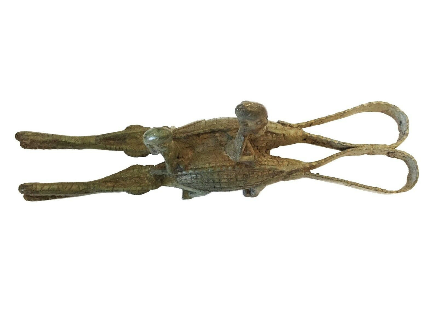 #739  Dogan Bronze   Figures Riding a crocodiles  , Mali.15 " W