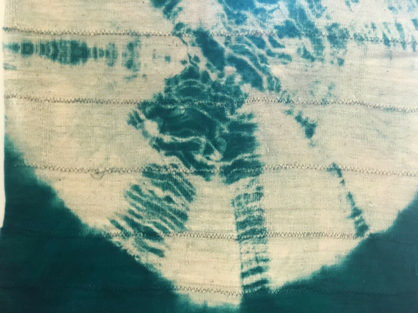 African Emerald Green & White Mud Cloth Textile Mali 40" by 60" # 296