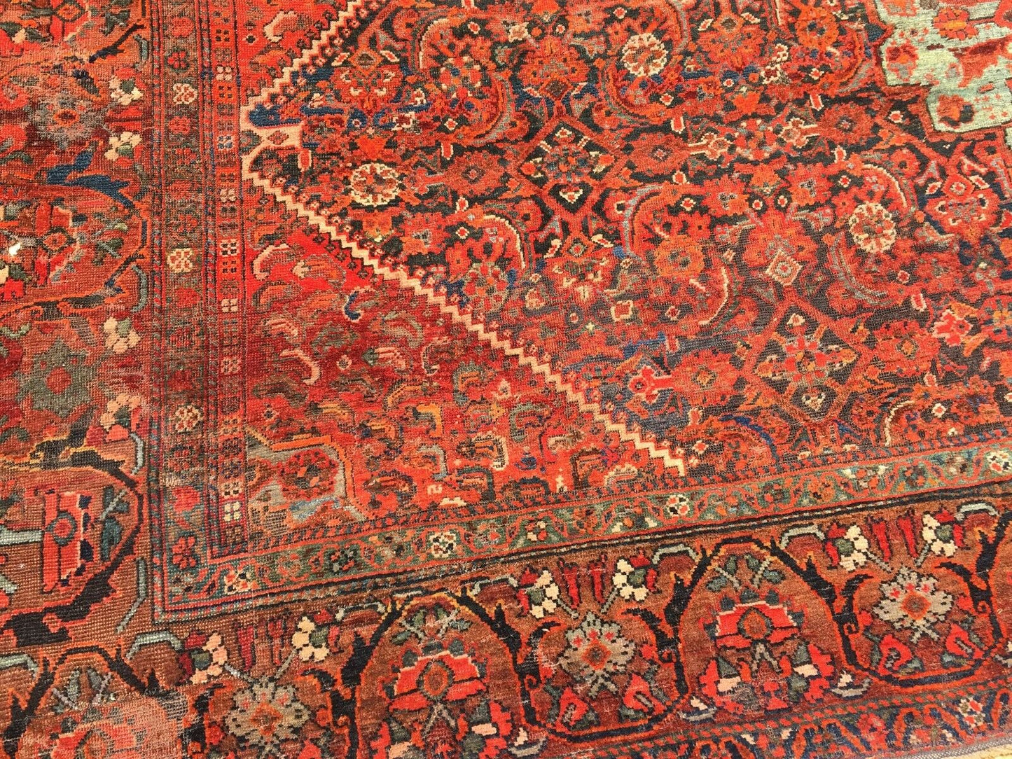 #1915 Stunning 19th C Palace Size Tribal Kamseh Rug 10' x 16'