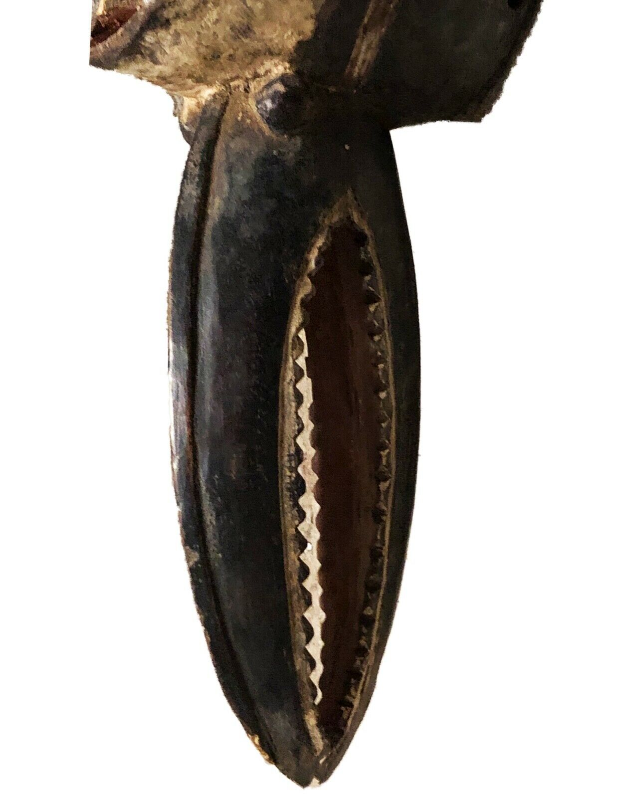 #227 African Dan Bird Mask W/ Beak Liberia 22.5" H