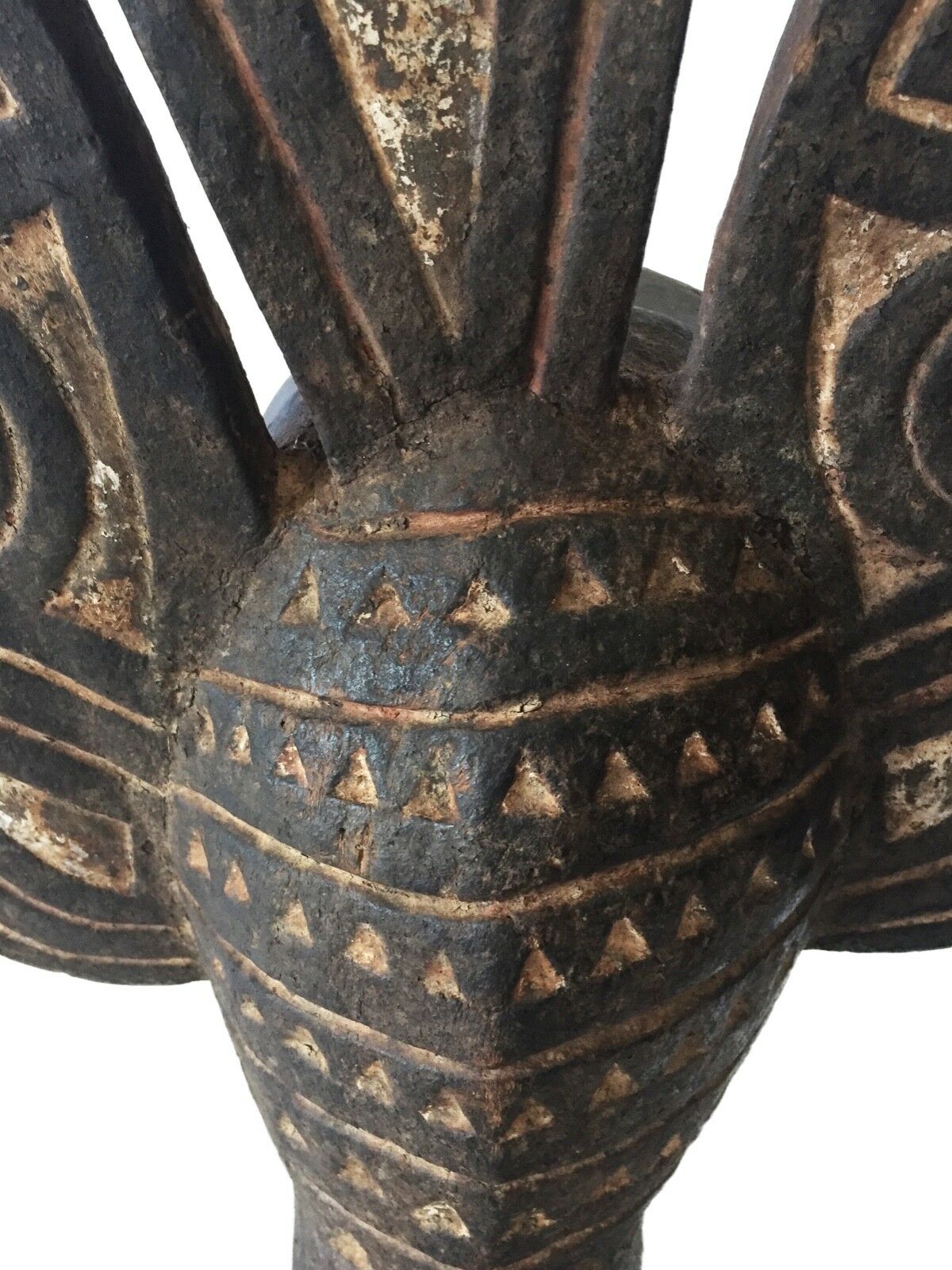 #1774 Old Exquisite /Rare Mossi Bat Helmet / Mask Burkina Faso 19" H W/Stand