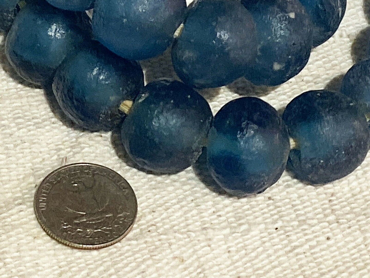 #706 African Jumbo GlassTrading Beads Necklace