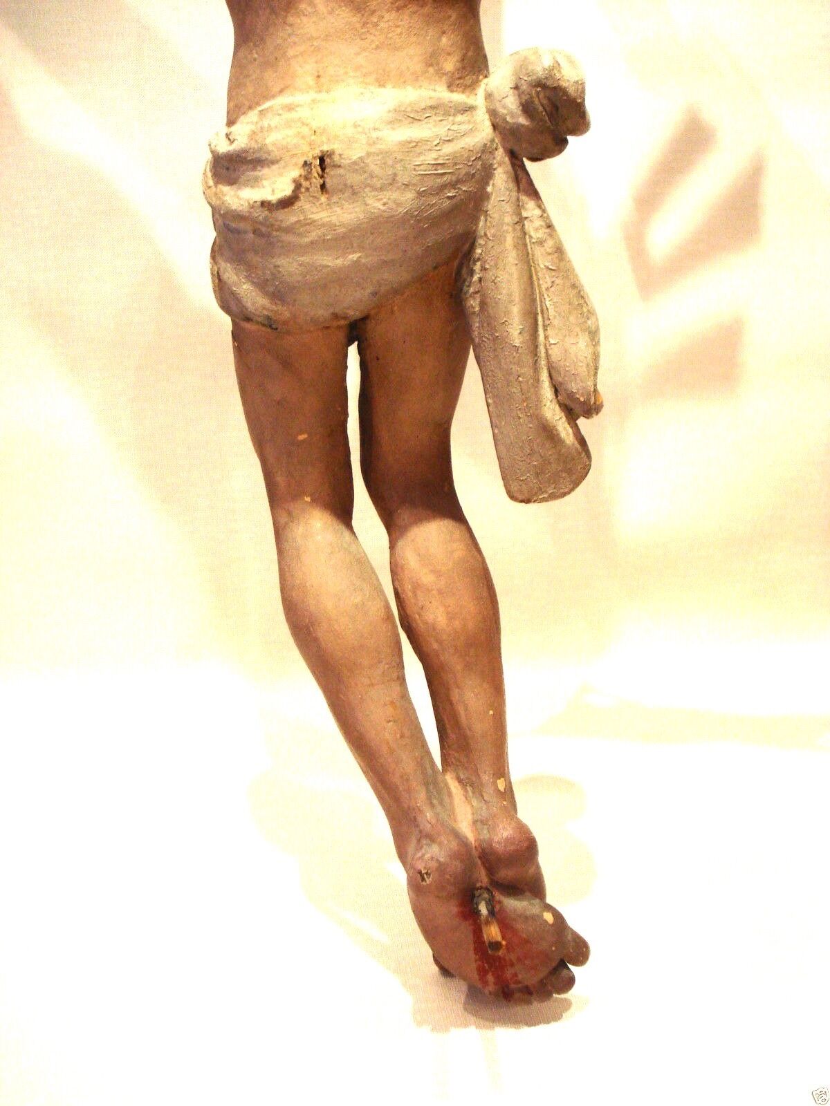 #2008 LG Austrian Santos Late 18th Carved Wood Jesus Christ Corpus Christi 30" 1/2 H