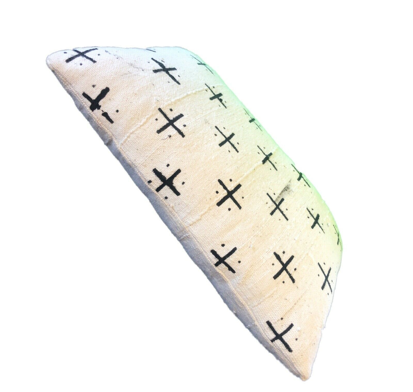 Mud Cloth Bogolan Black & White Lumbar Pillow African Mali 20" by 13" # 682