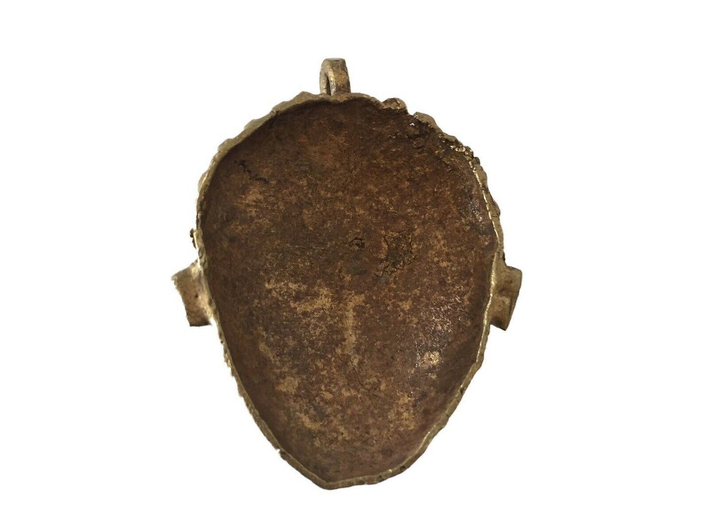 #1900 African Baule Gold Weight Passport/Pendant Bronze Mask 2.75" h