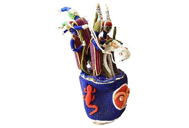 #2014 African Yoruba Beaded King Crown 24" H Nigeria
