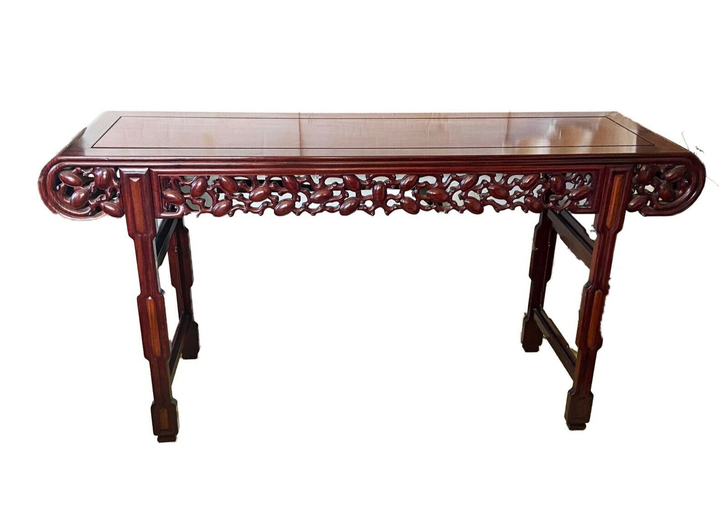 #932 Lg Chinese Vintage Huanghuali & Zitan Wood Altar Console Table 76.25" W by 40.5"