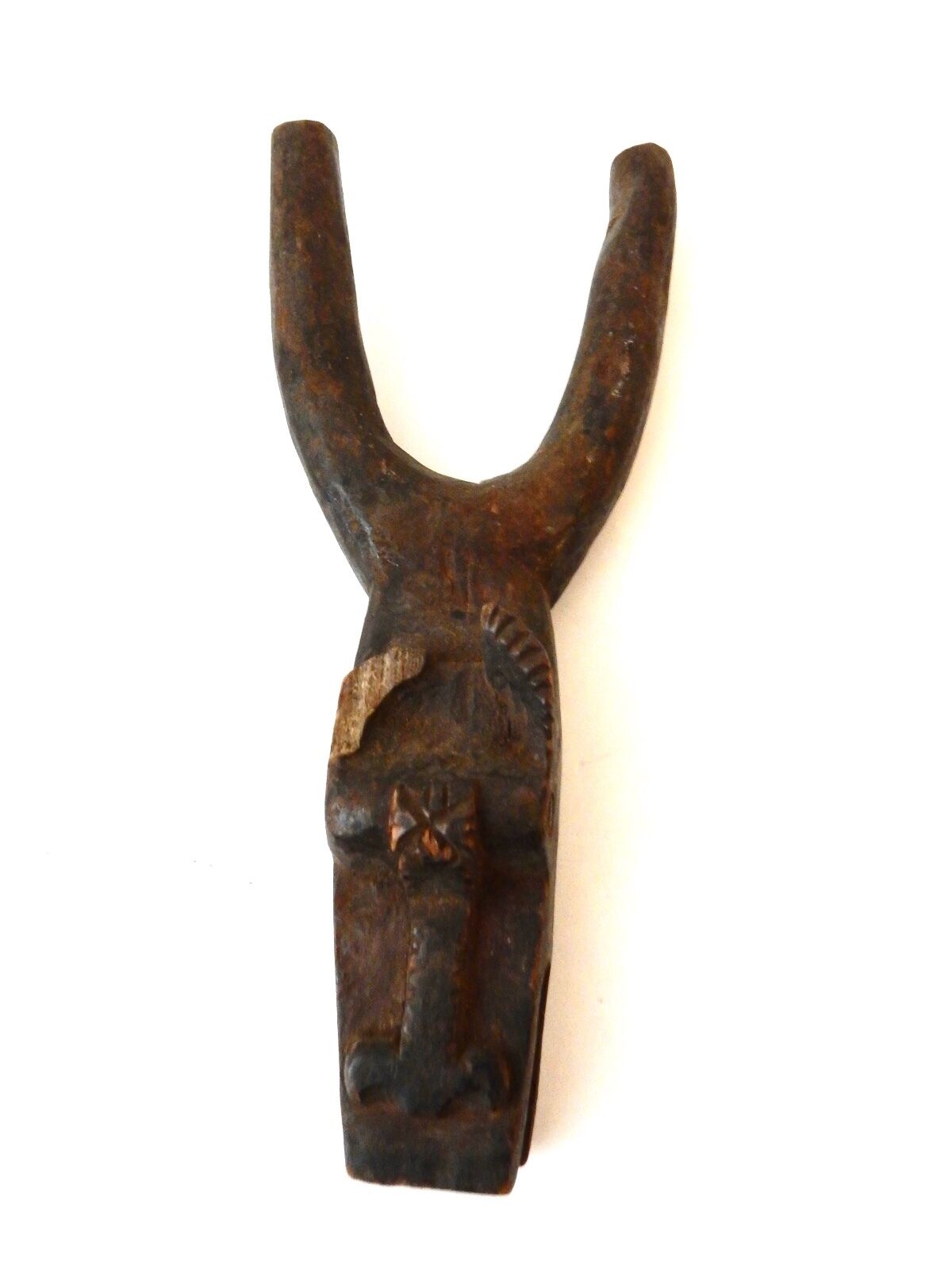 #2021 Superb Lobi Animal Head  Slingshot Burkina Faso 8" h