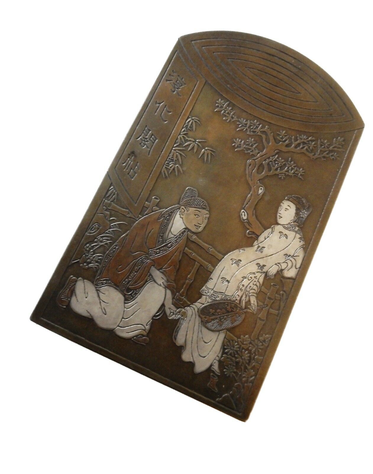 #1009 SUPERB CHINESE INK BRONZE BOX WIT FIGURES ...YOU MUST SEE.....