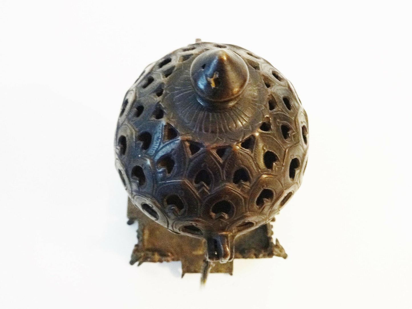 #989 Superb Rare 19th C Bronze Incense Burner India