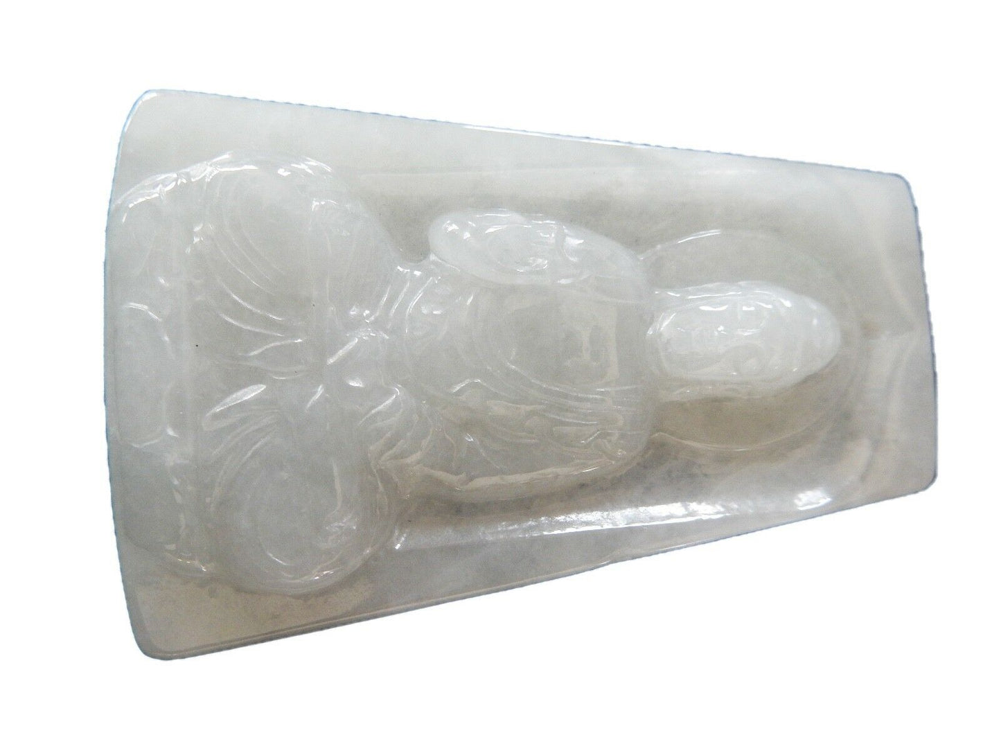 #347 Jadeite Jade Carved Wealth Pendant w/ Buddha