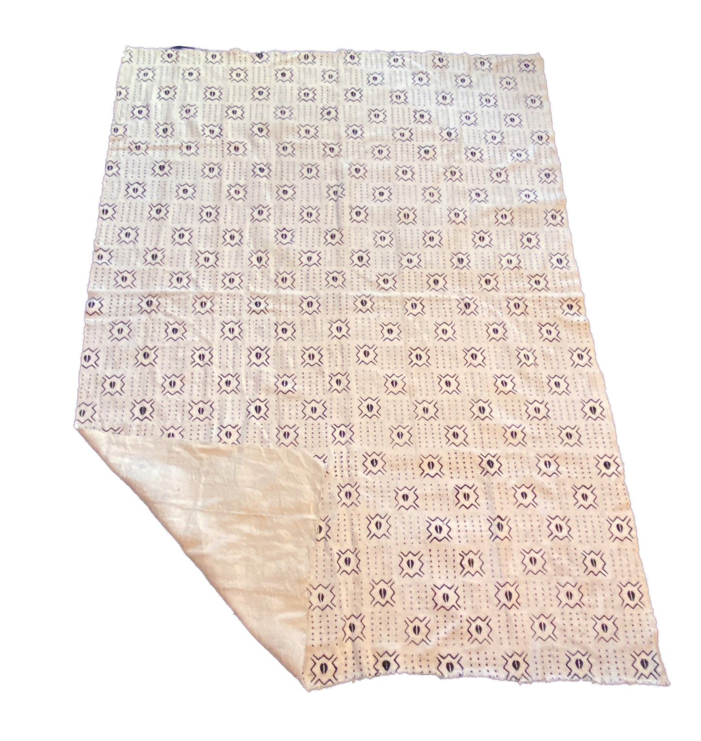 #3793 African Bogolan Black and White Mud Cloth Textile Mali 44" by 63"