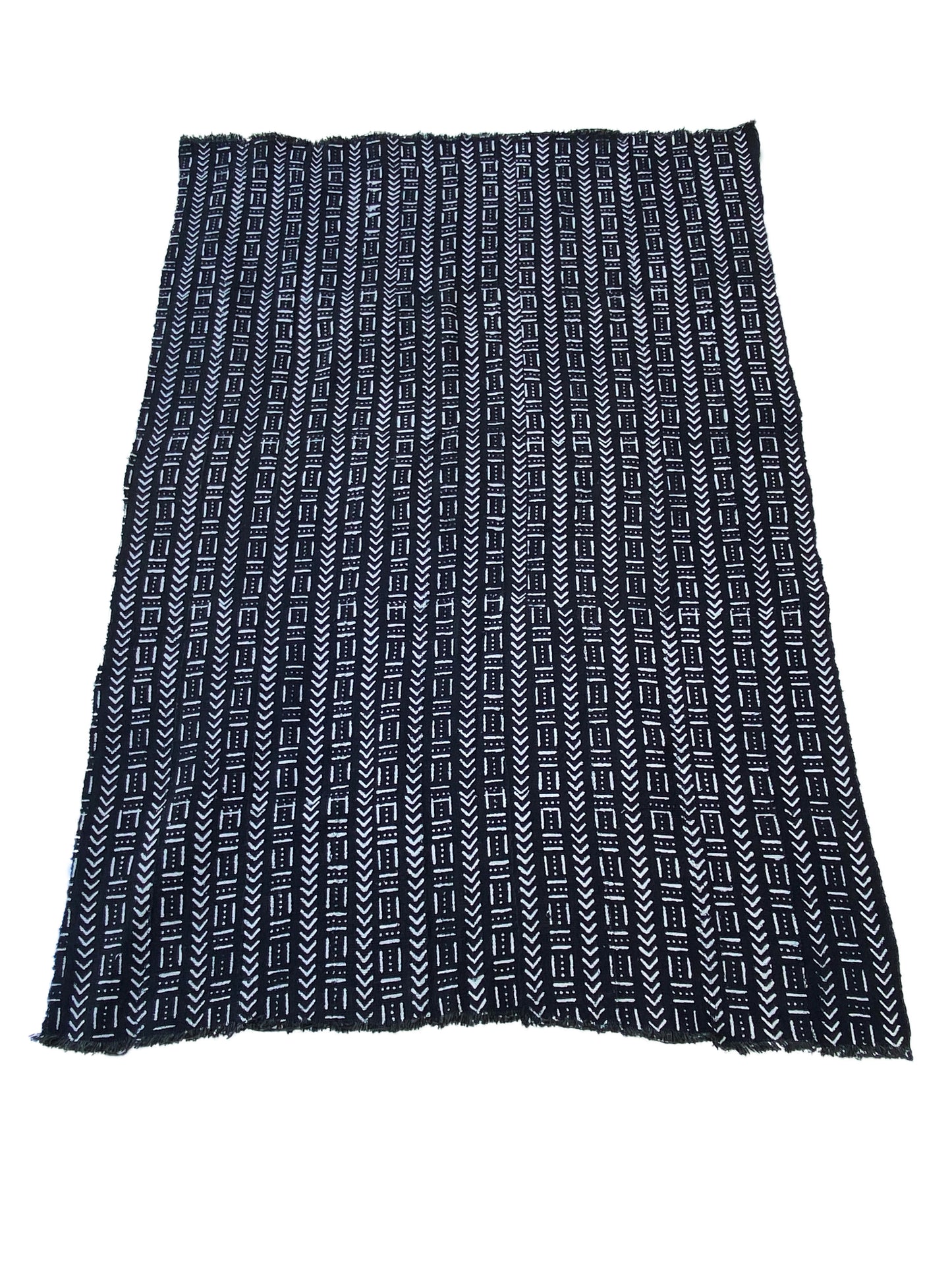 # 3851 African Black and White Mud Cloth Textile Mali