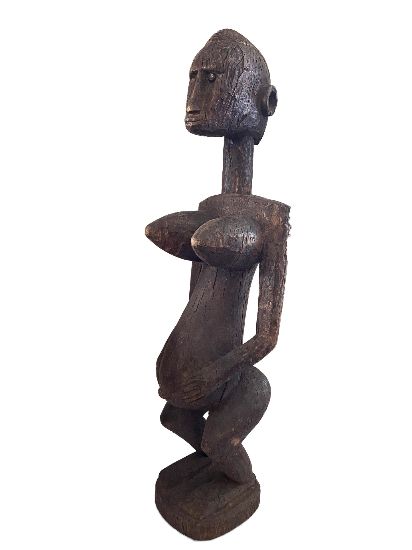 #3661 Old Dogon Maternity Female Statue Mali 28" H