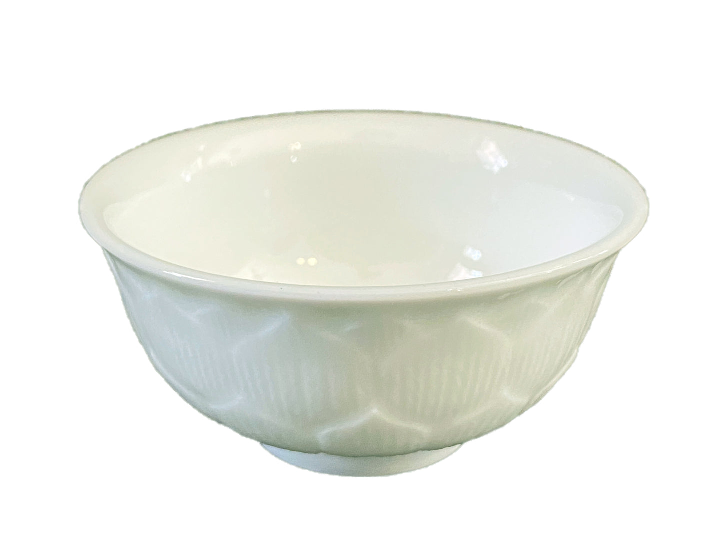 #3983Chinoiserie Celadon Lotus Flower Shaped Tea Cups S/4