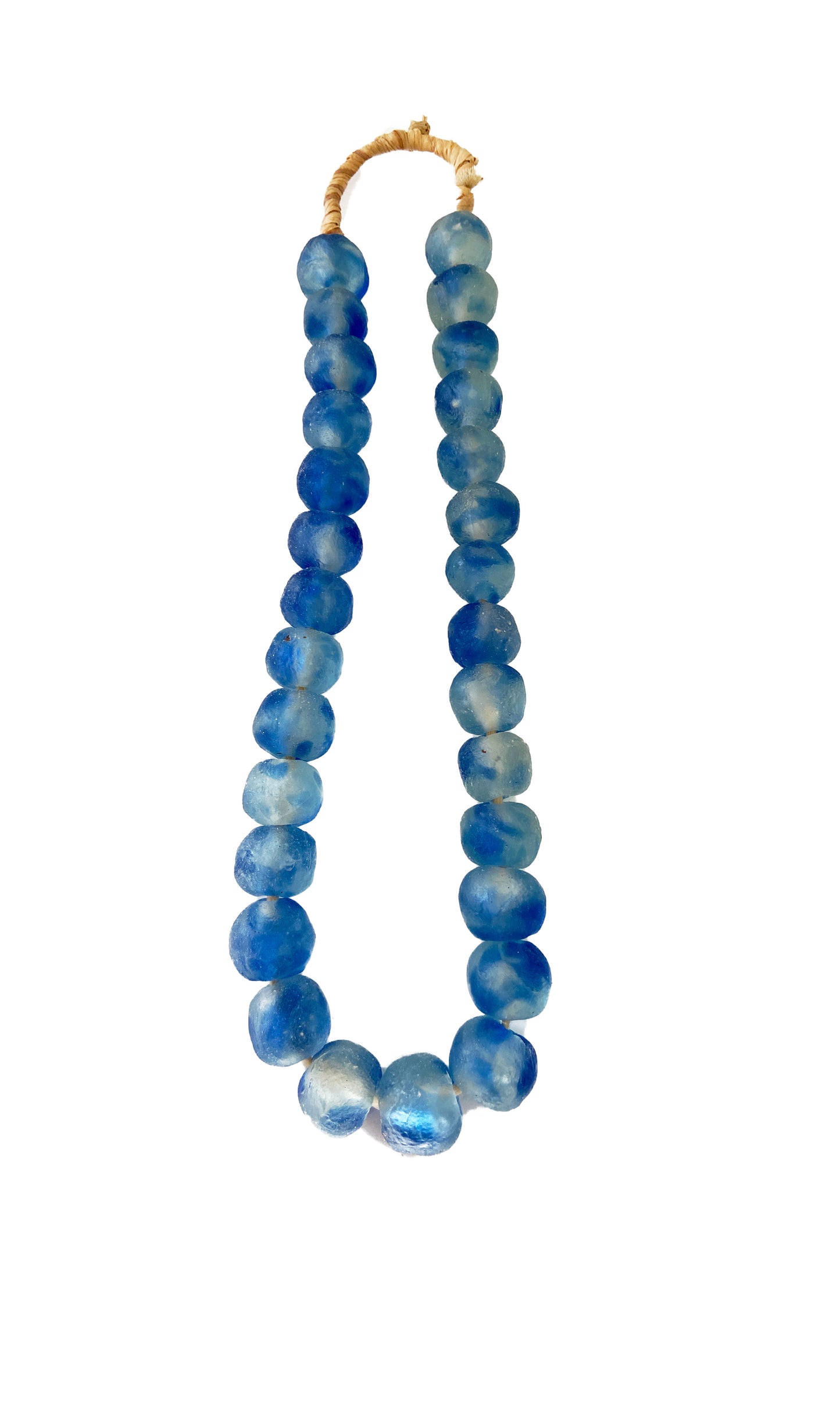 #3338 African Lg GlassTrading Beads Necklace 27" H