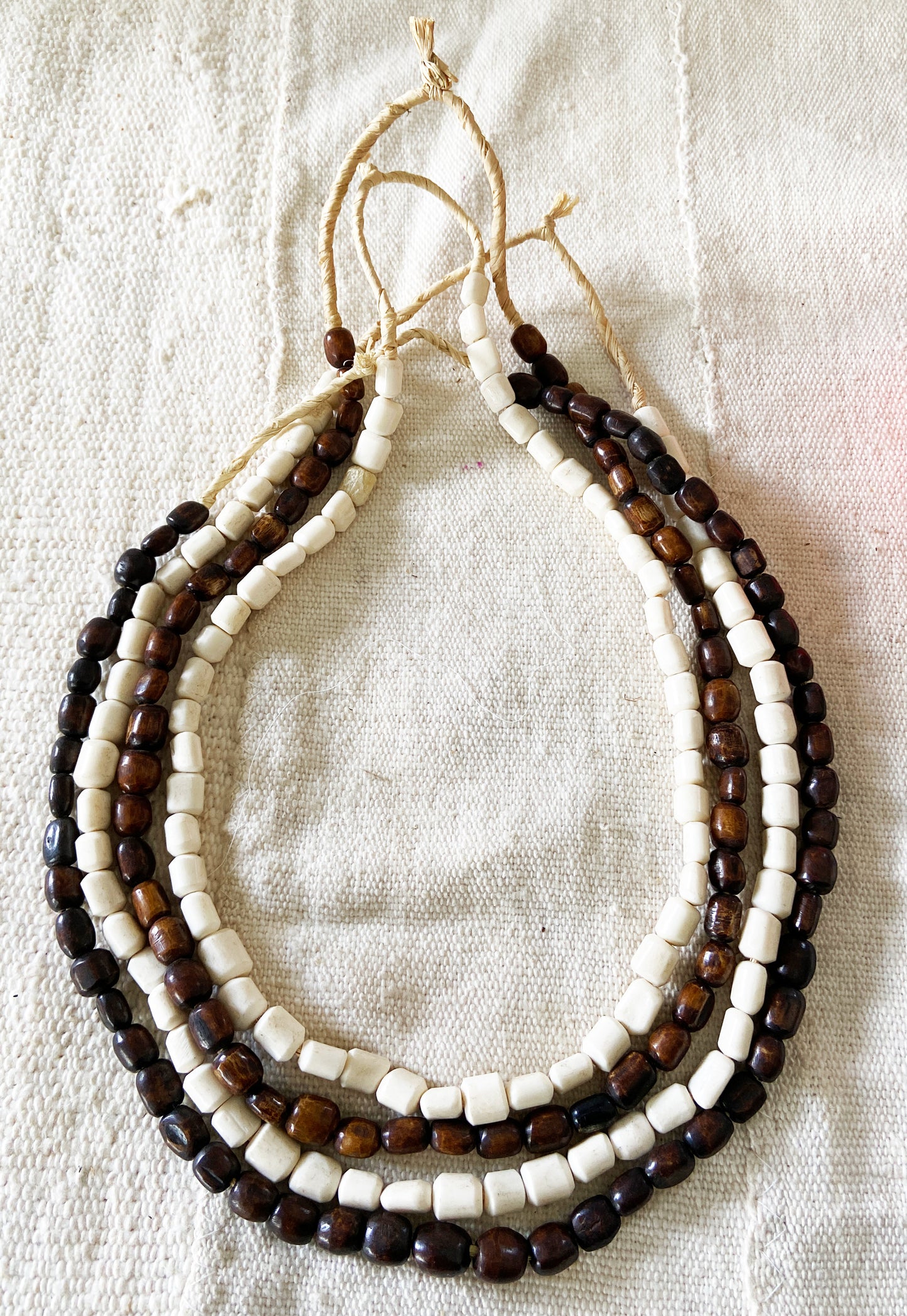 #1853 Set/ 4 African Bone Trading Beads 24" L