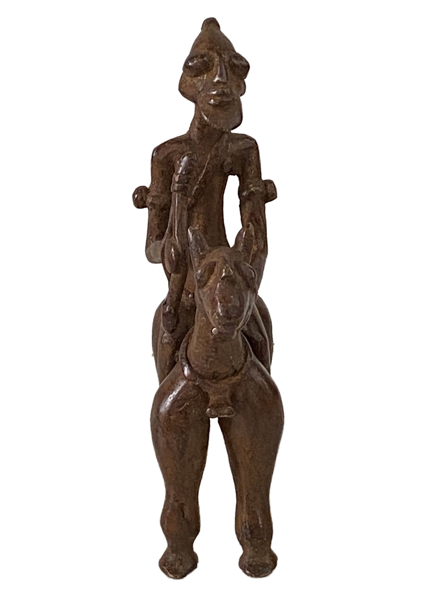 # 3412/45  Superb African Dogon Bronze Horseman