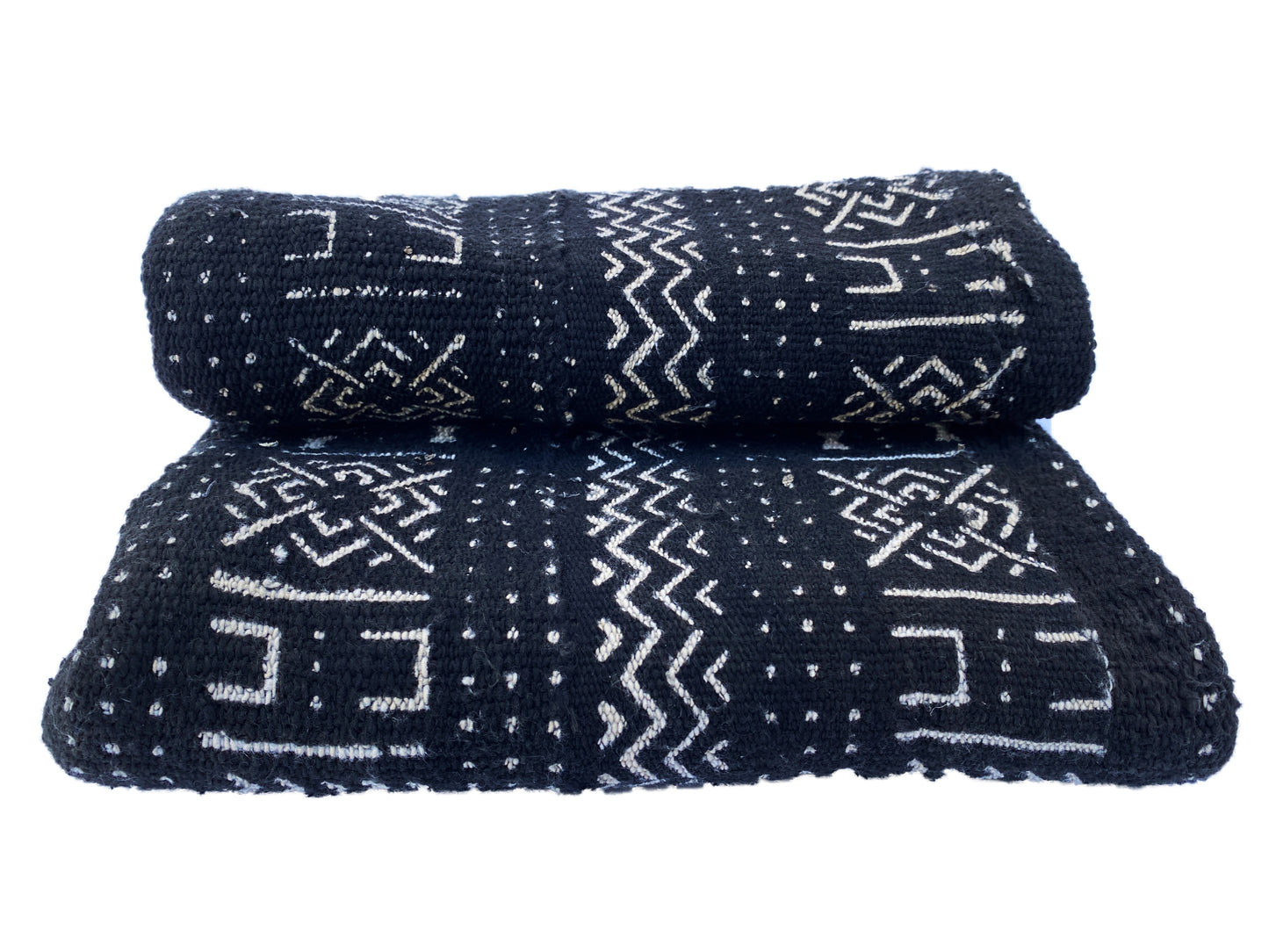 # 3853 African Black and White Mud Cloth Textile Mali