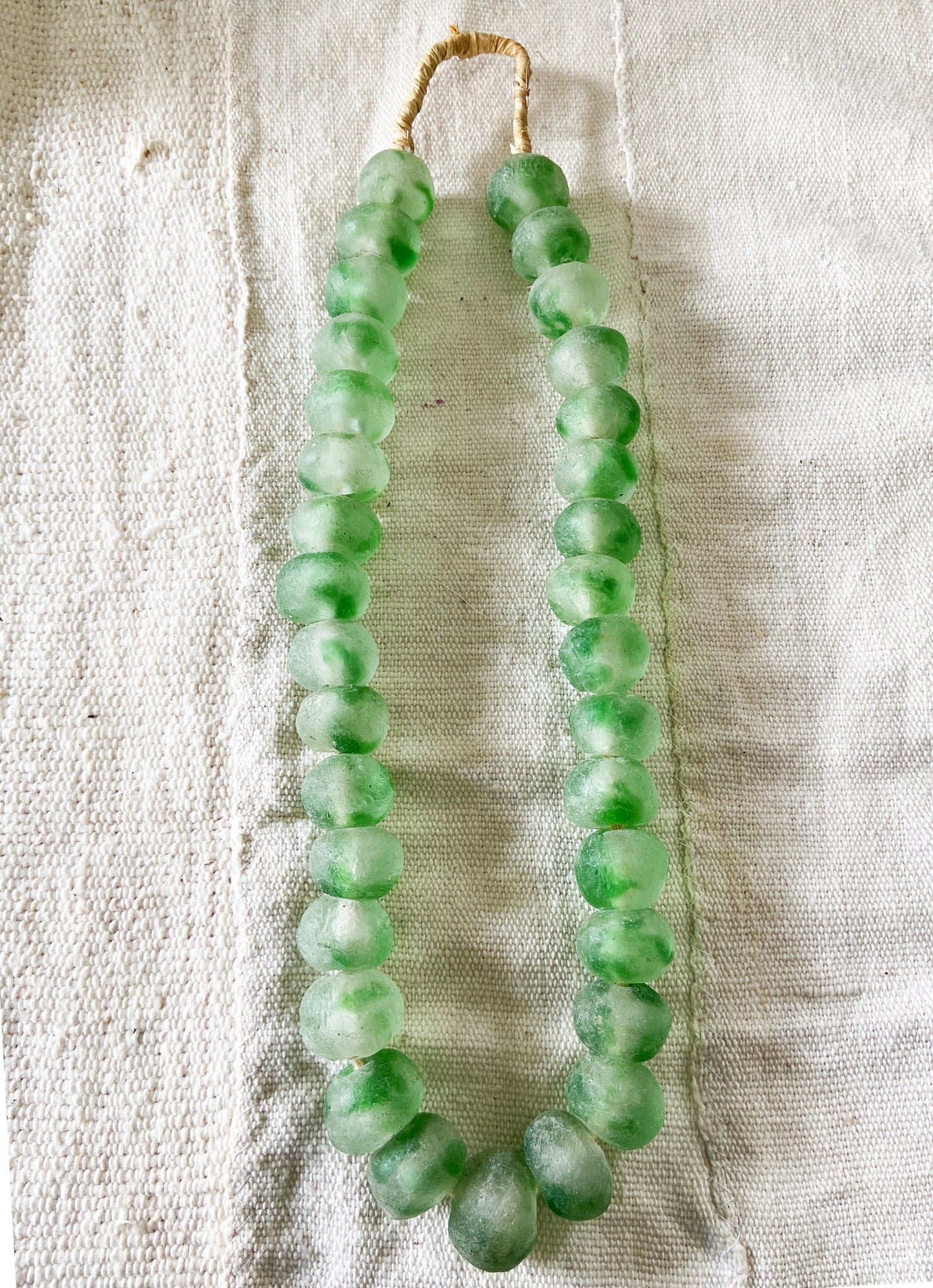 #1849 African Jumbo GlassTrading Beads Necklace 28" H