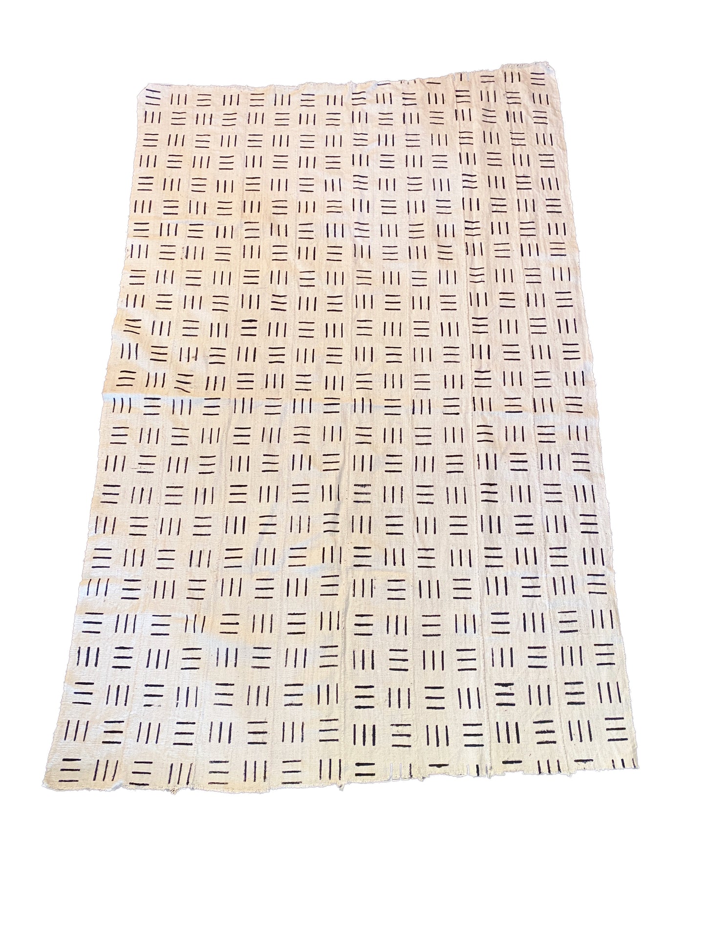 #3791 African Bogolan Black and White Mud Cloth Textile Mali 40" by 62"