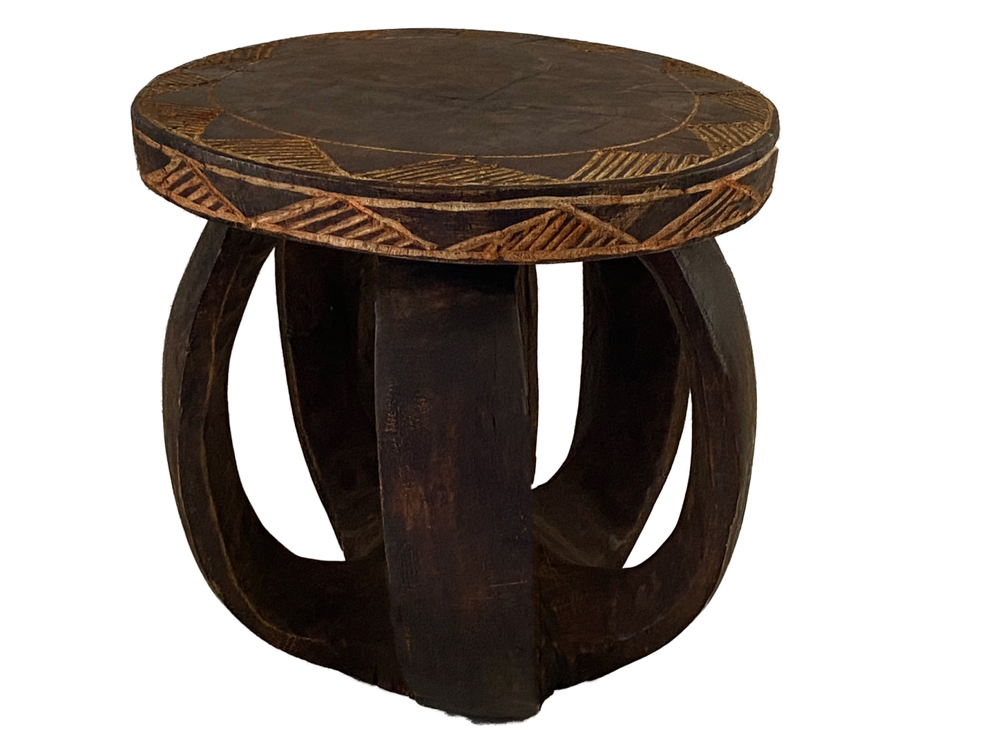 #3734 African Baga Low Stool Guinea-Bissau 10" H by 10.75"W
