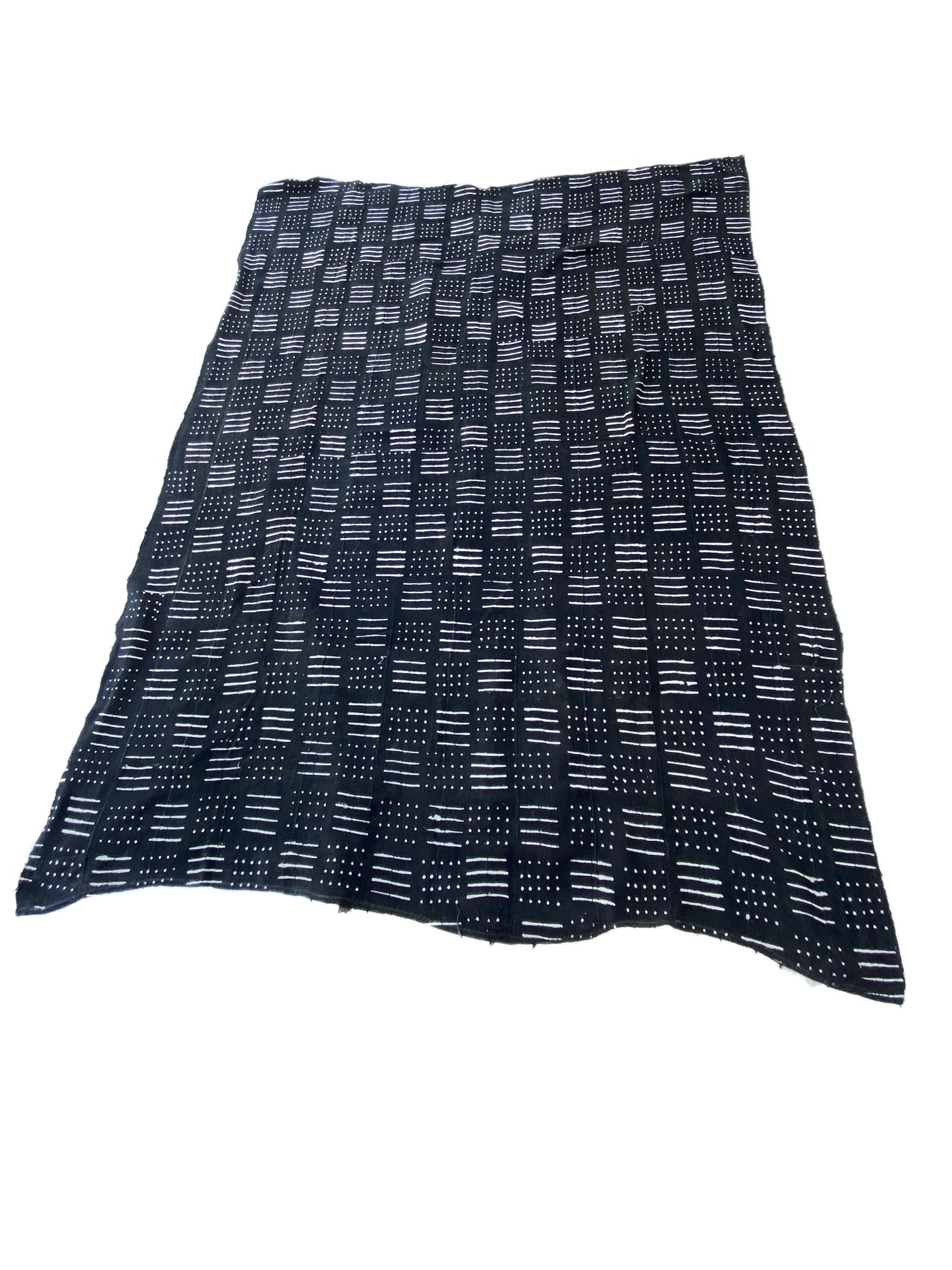 # 3849 LG African Black and White Mud Cloth Textile Mali 63" by 85"