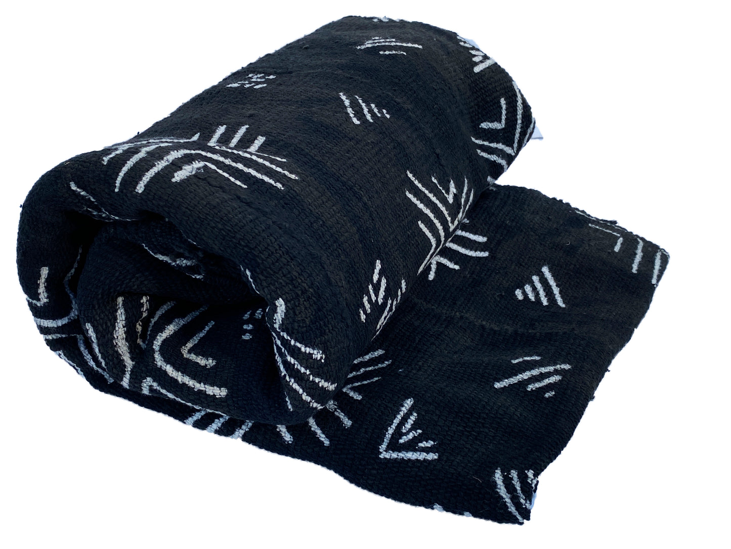 # 3864 African Black and White Mud Cloth Textile Mali 42" by 62"