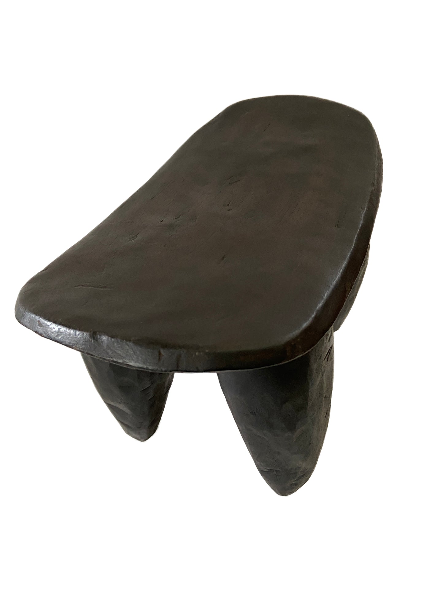 #1882 Cute African Old Senufo Wood Milk Stool I. Coast 10" H by 15" W