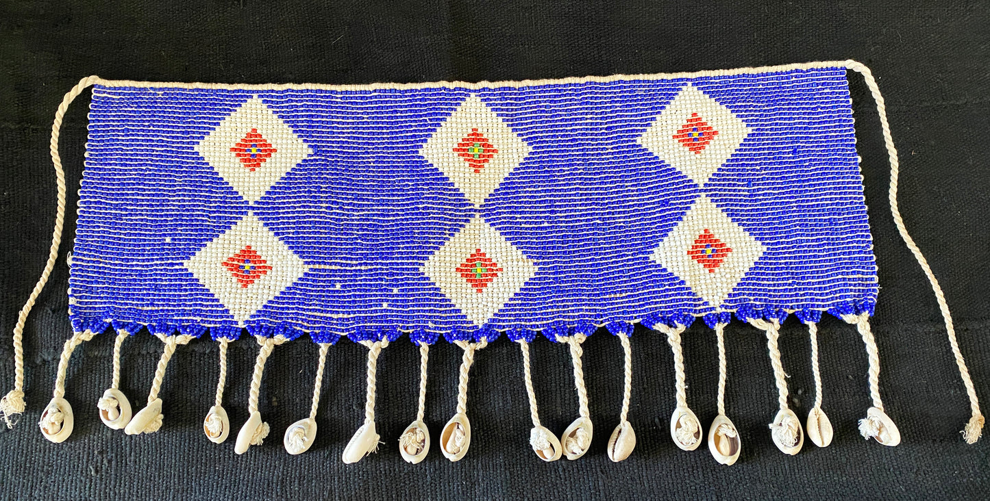 #3535Ceremonial Skirt Kirdi Beaded Cache Sex Pikuran Cameroon