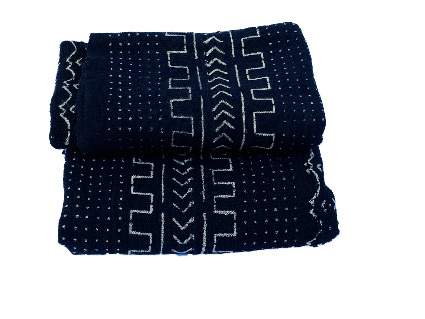 # 3850 African Black and White Mud Cloth Textile Mali 40" by 64"