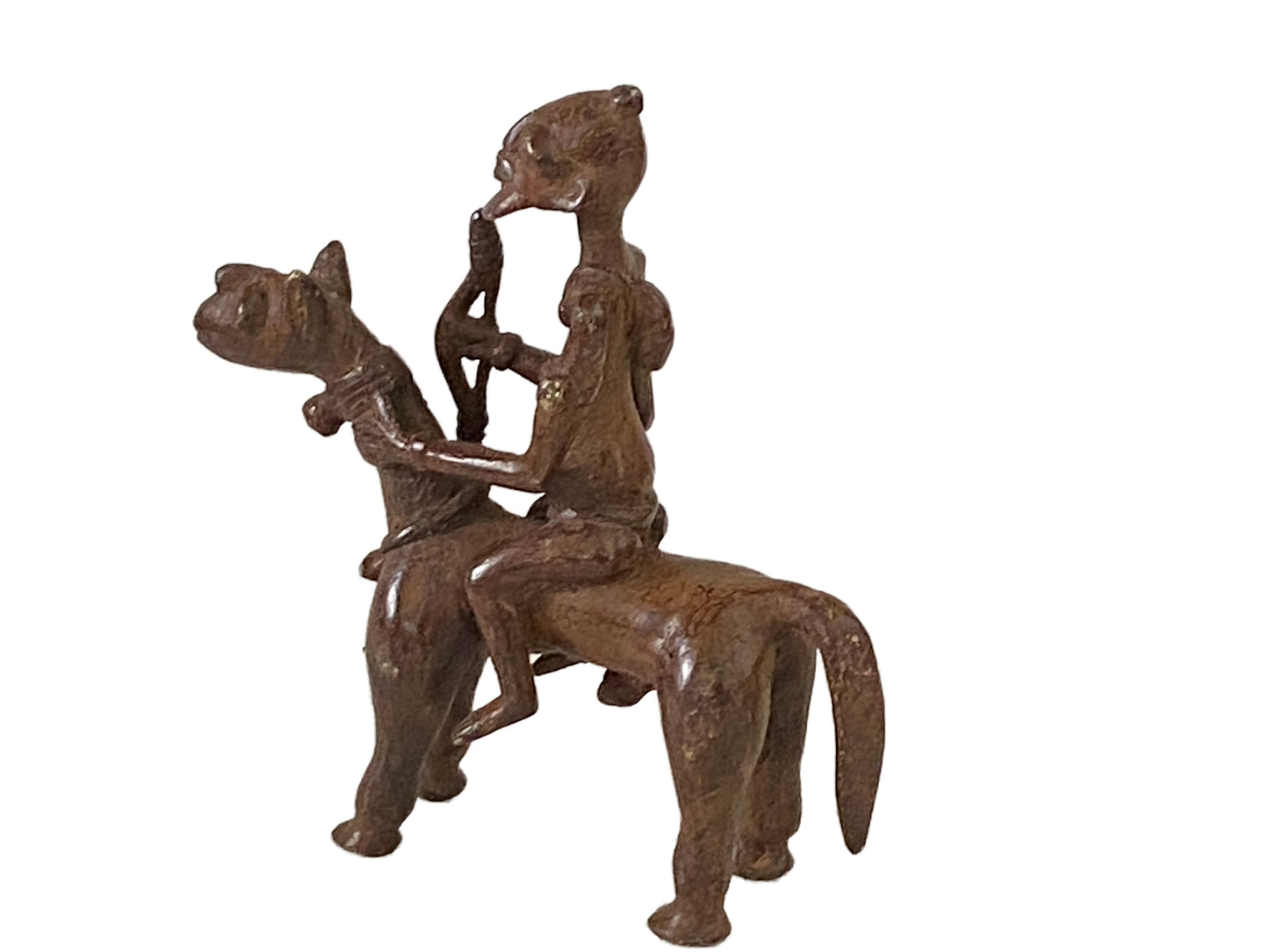 # 3412/45  Superb African Dogon Bronze Horseman