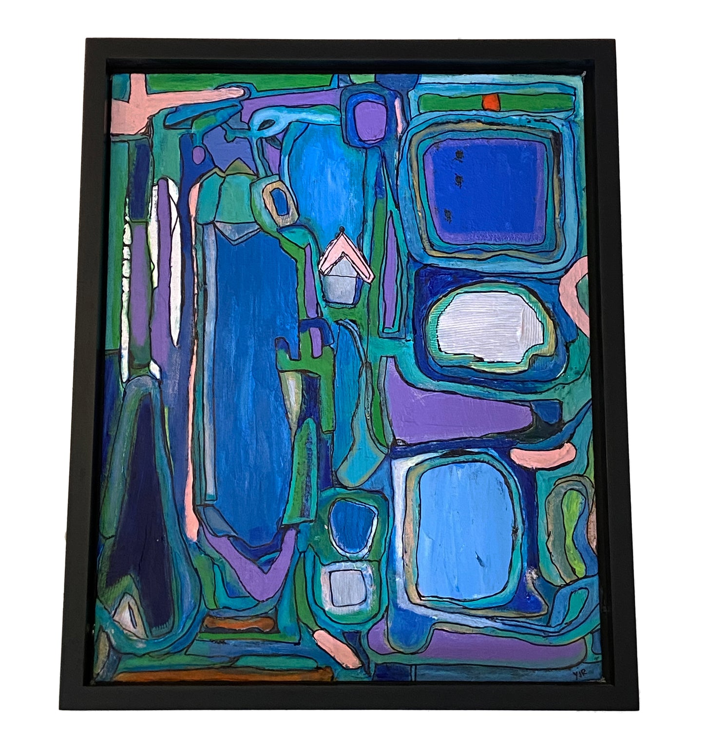 Acrylic on Canvas Framed Abstract 21.75"By 17.75 " Framed Signed Yjr #1857