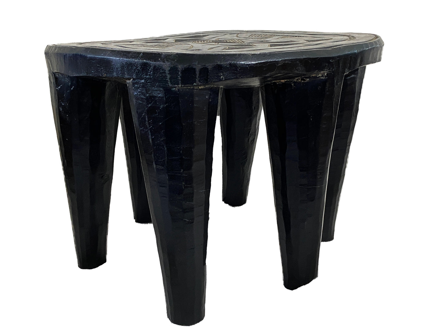 #4387 Superb African Nupe Stool / Table Nigeria 15.25" W by 12" H