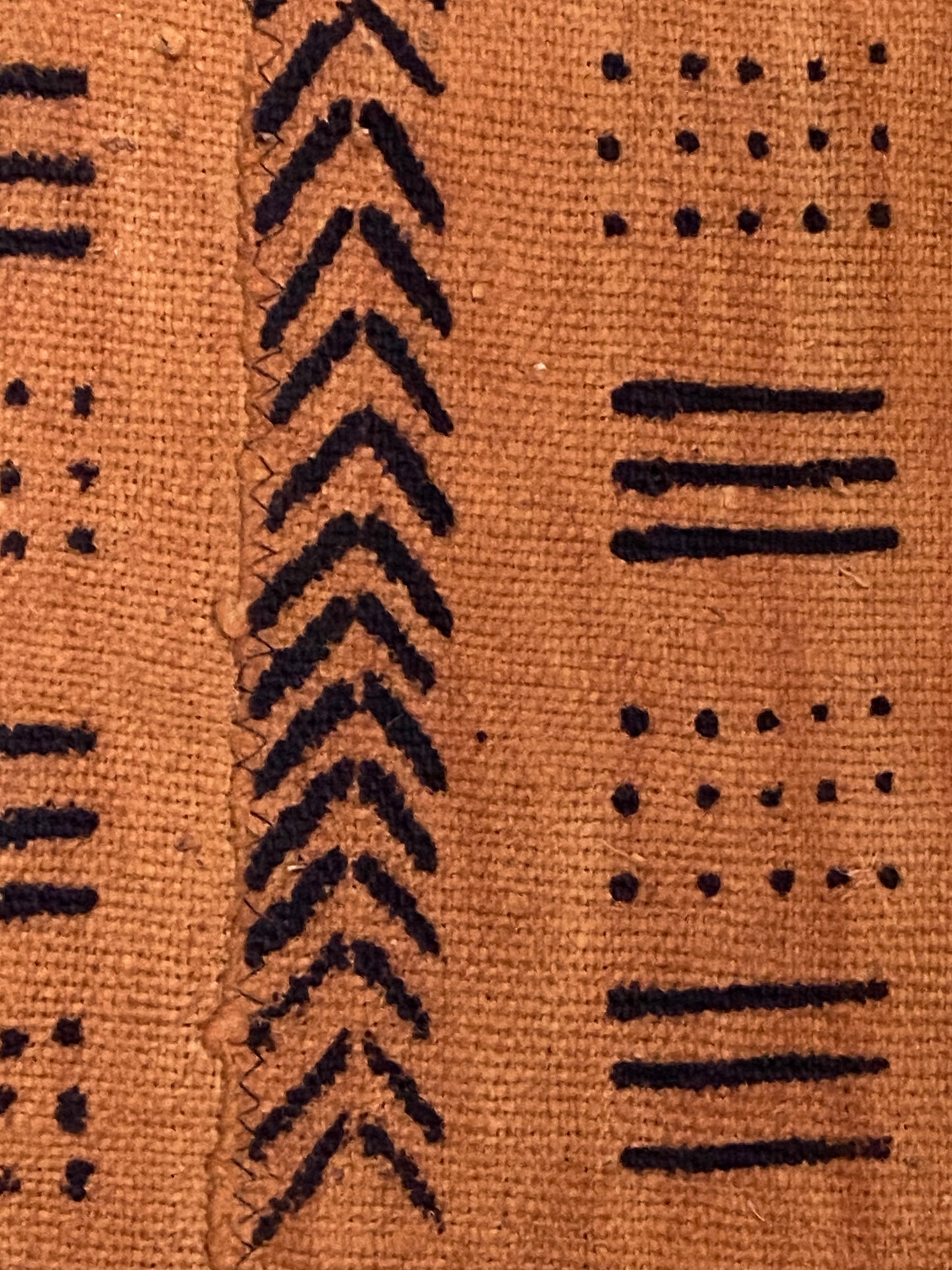 African Brown & Black Mud Cloth Textile Mali 40" by 60" #3569