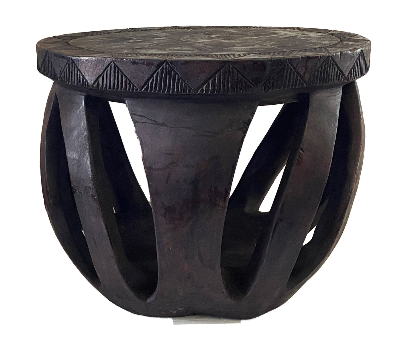 #3747 African Baga LG Stool /Table Guinea-Bissau 14" H by 17.25"W