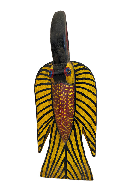 #3650A  African Colorful Bird  Mask Bozo Bamana 24" H.
