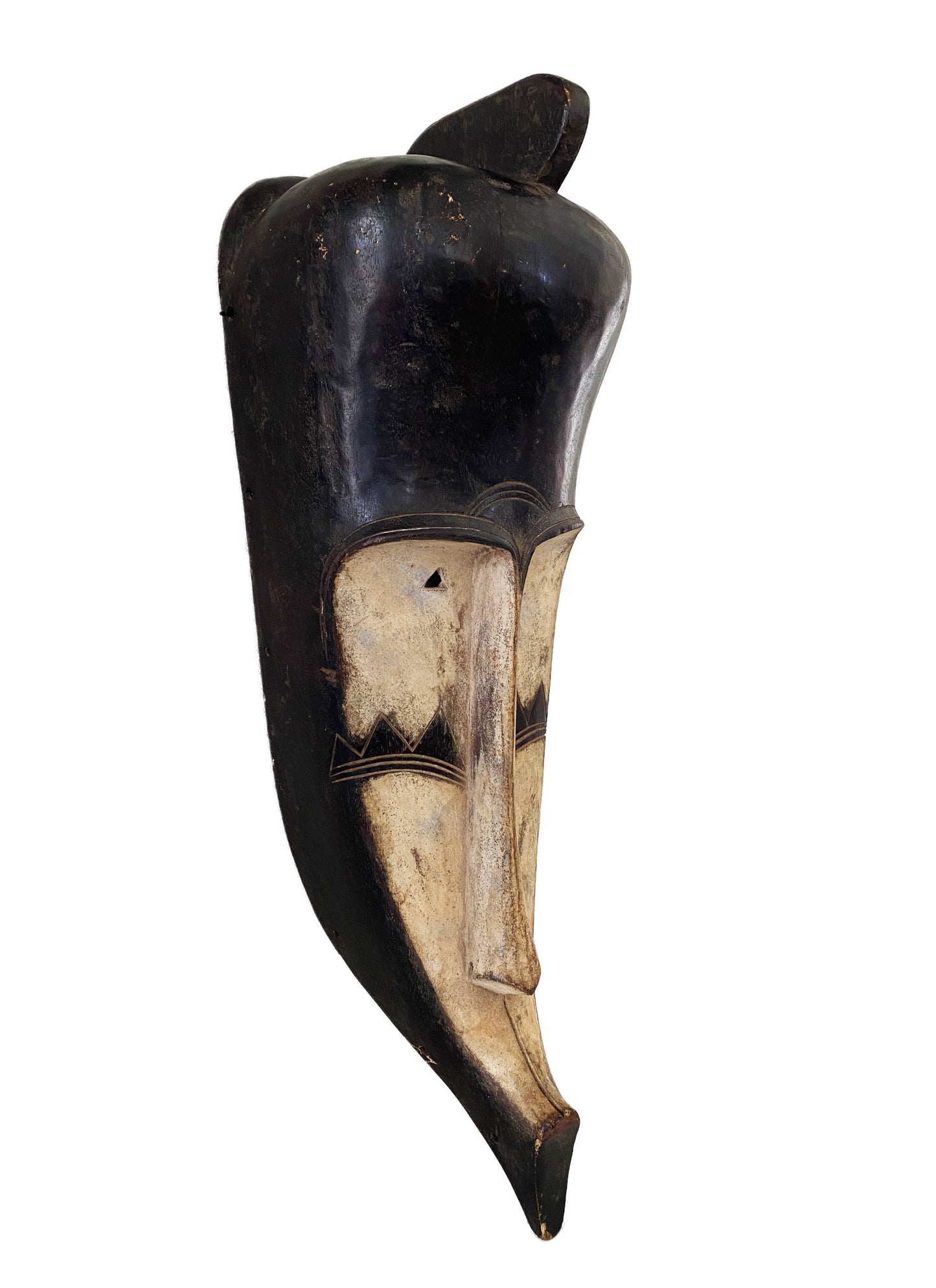 #3322 Lg Fang Mask Elongated Face Gabon African Mask 31" H