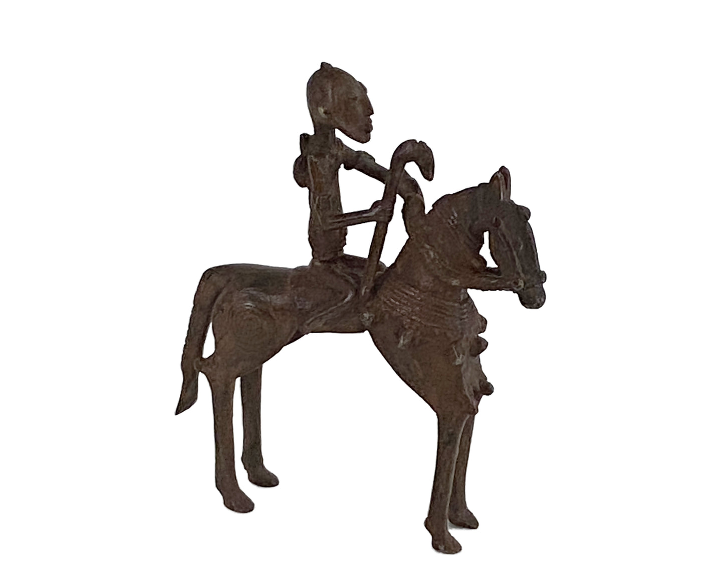 # 3804  Superb African Dogon Bronze Horseman 8.5" H