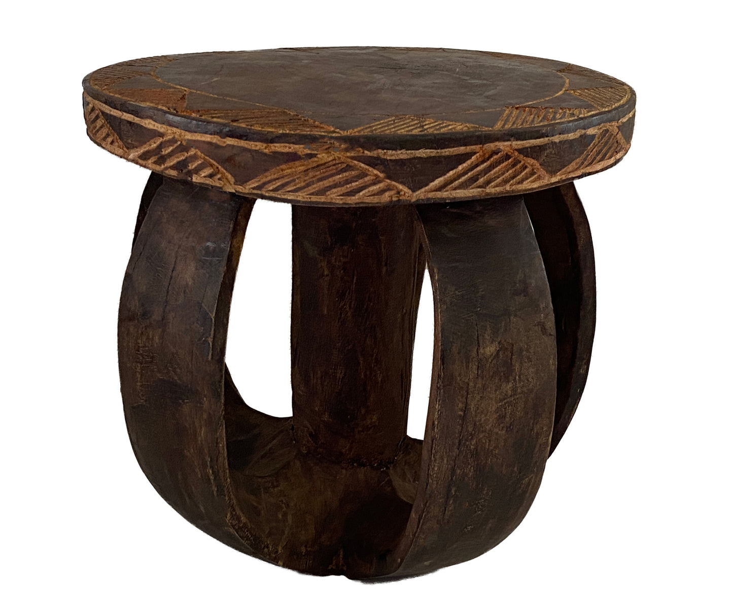 #3734 African Baga Low Stool Guinea-Bissau 10" H by 10.75"W