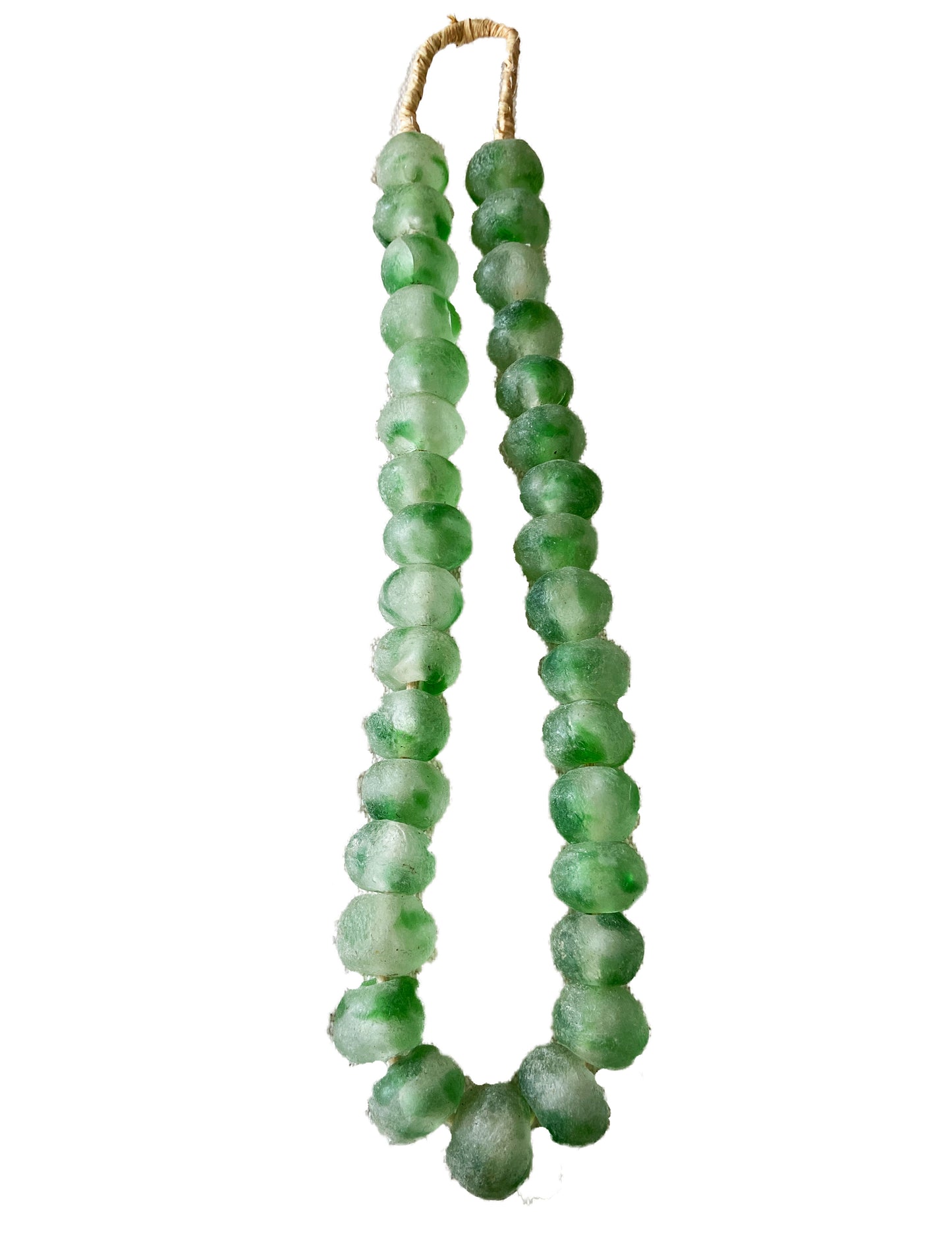 #1849 African Jumbo GlassTrading Beads Necklace 28" H