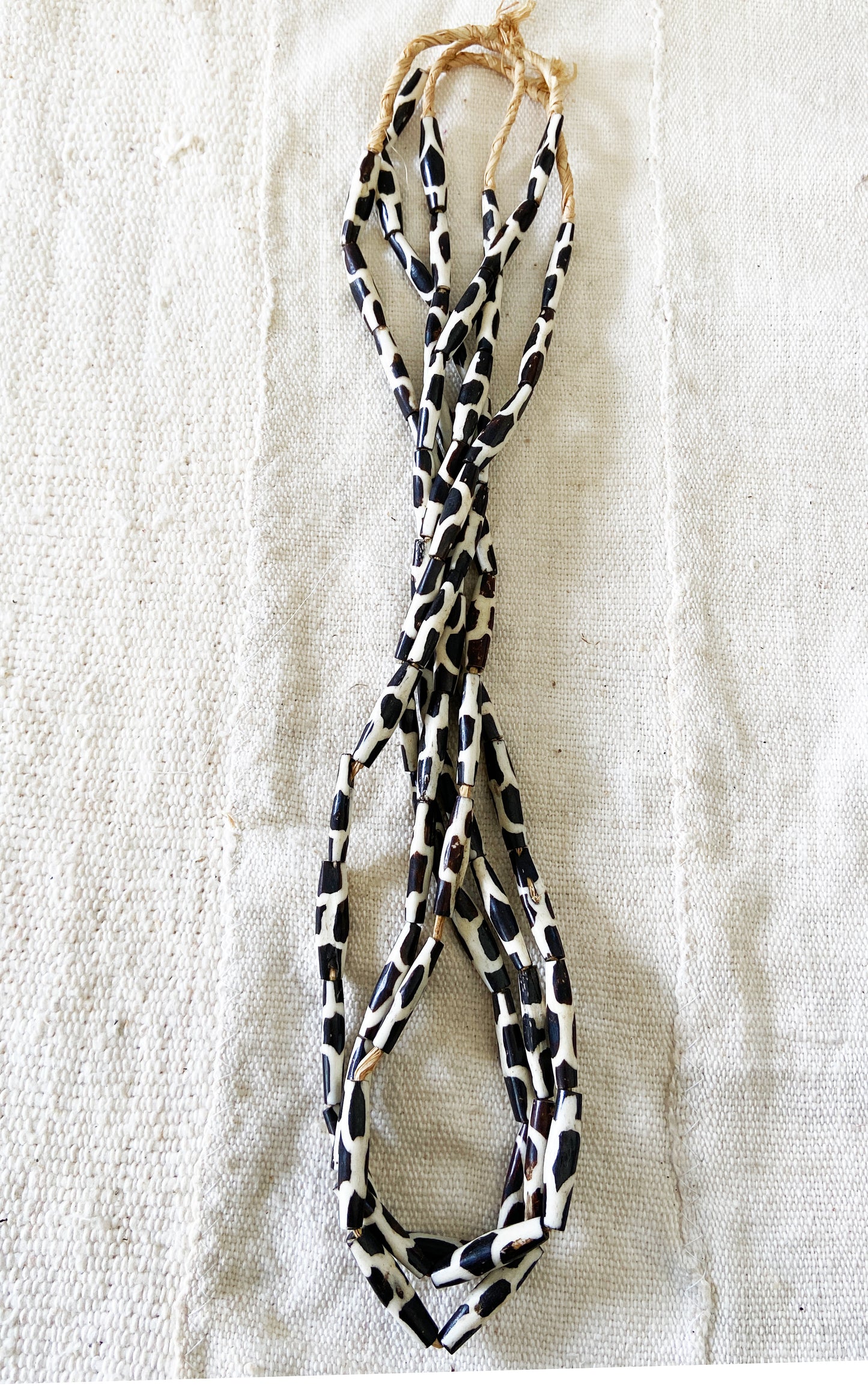 #1852 Set/3 African Bone Trading Beads 30" L