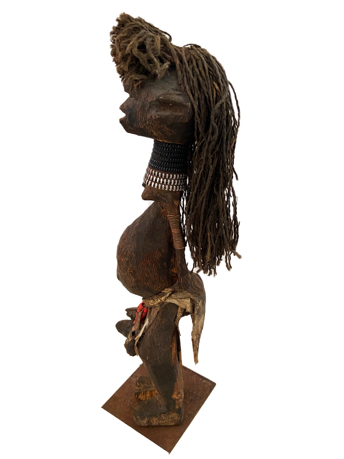 #3083 Old African Fetish female Figure Statue Congo 14" H