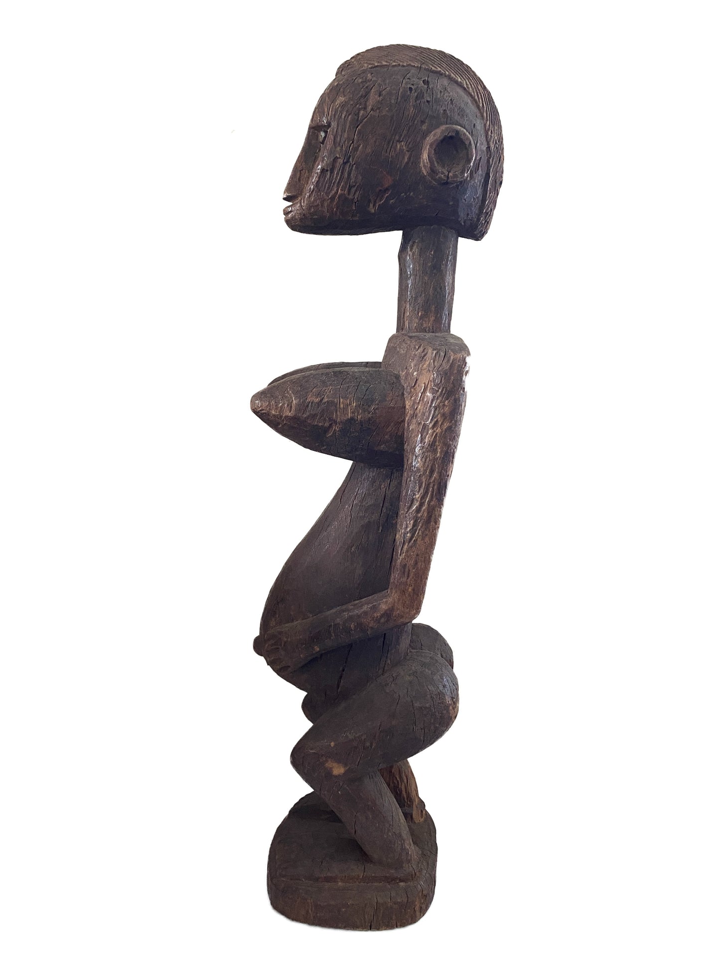 #3661 Old Dogon Maternity Female Statue Mali 28" H